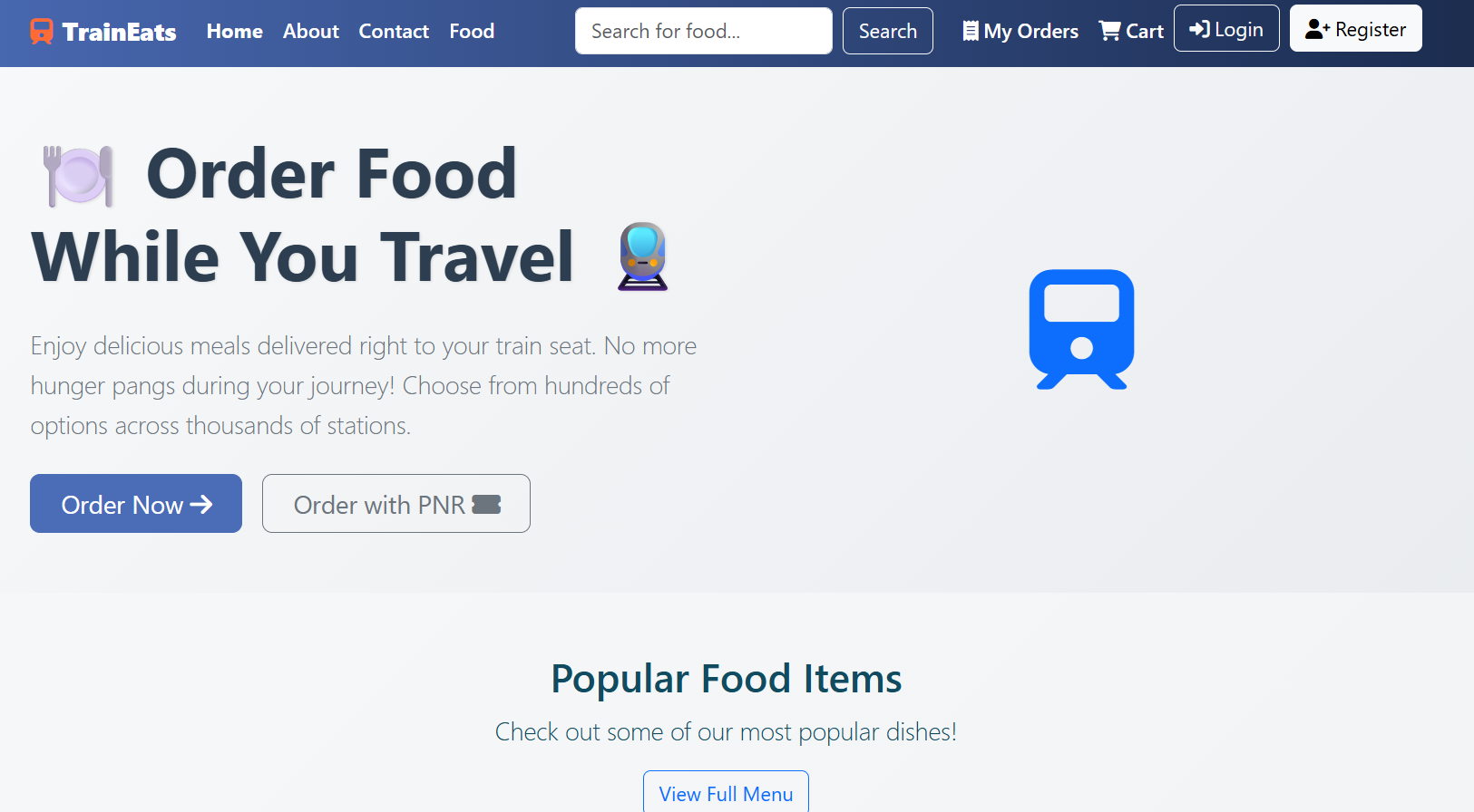 Train Eat Homepage